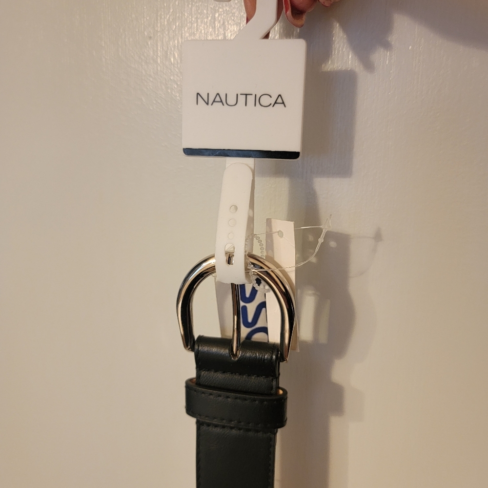 Black Leather Belt by Nautica